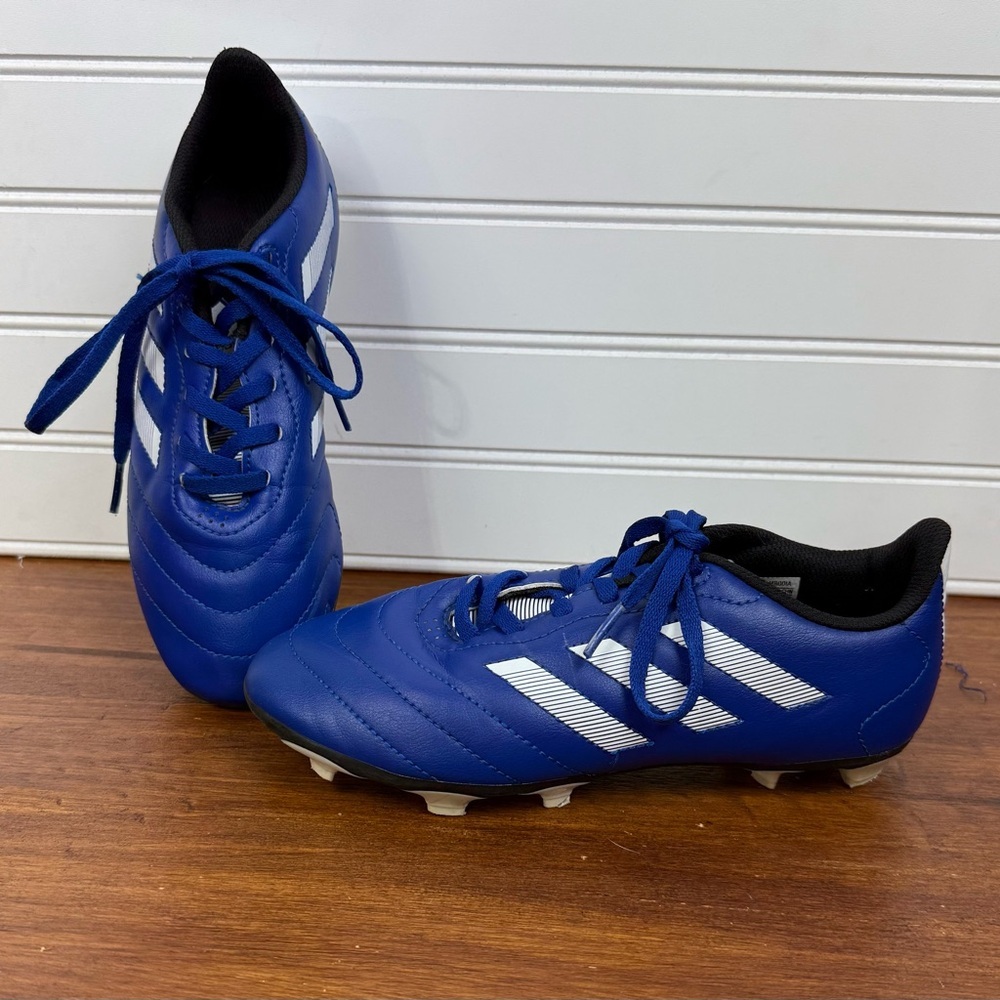 Adidas Youth Goletto VIII FG Junior Soccer Cleats Blue with White Stripes Size 3